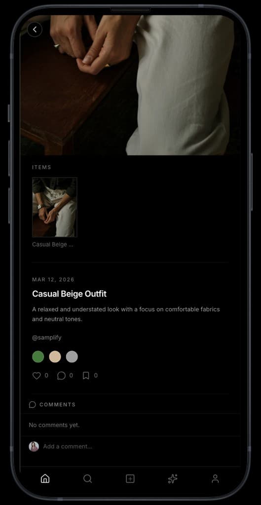 Outfit detail iPhone mockup